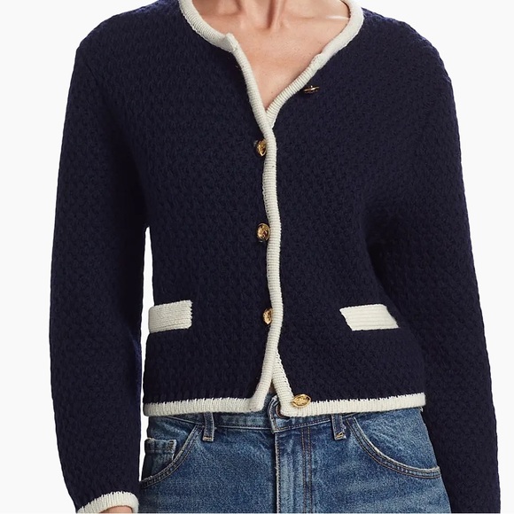 Nili Lotan Navy Jacket Sweater - Picture 9 of 10